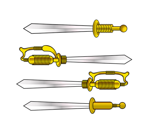 Silver Metallic Swords Vector