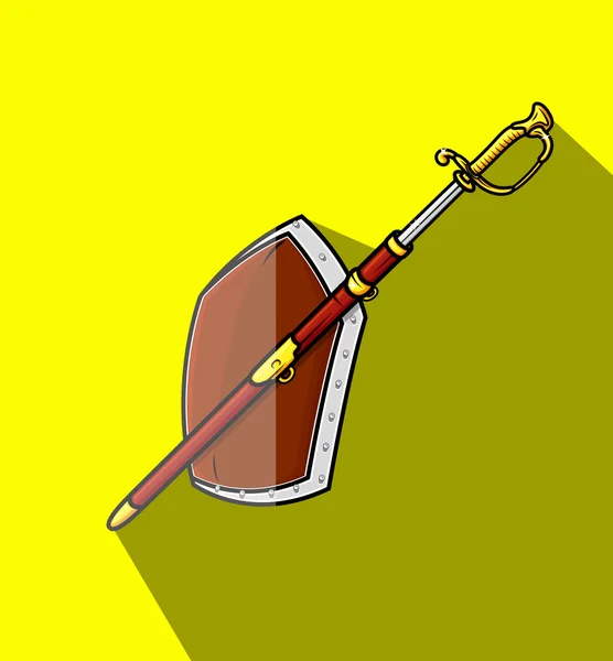 纹章的剑与盾 — 图库矢量图片