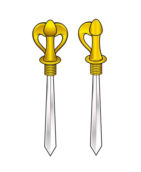 Golden Handle Swords Vector — Stock Vector