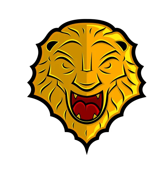 Conception de bouclier de tête de lion — Image vectorielle