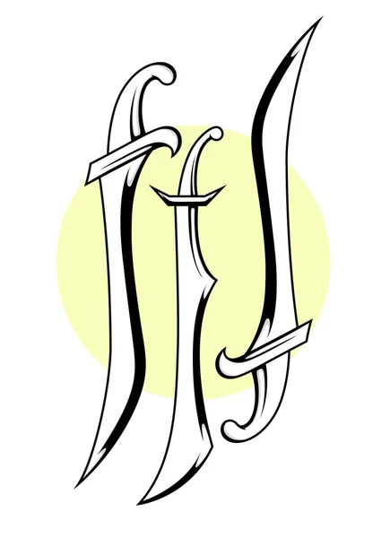 Retro Swords Designs — Stock Vector