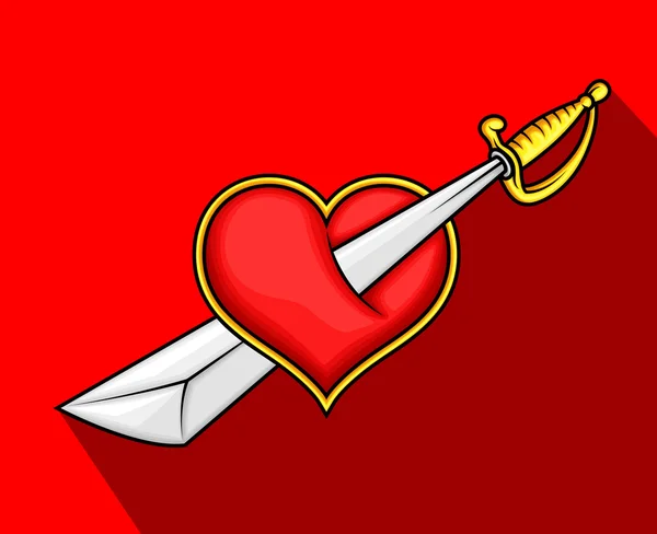 Coeur tué à l'épée — Image vectorielle