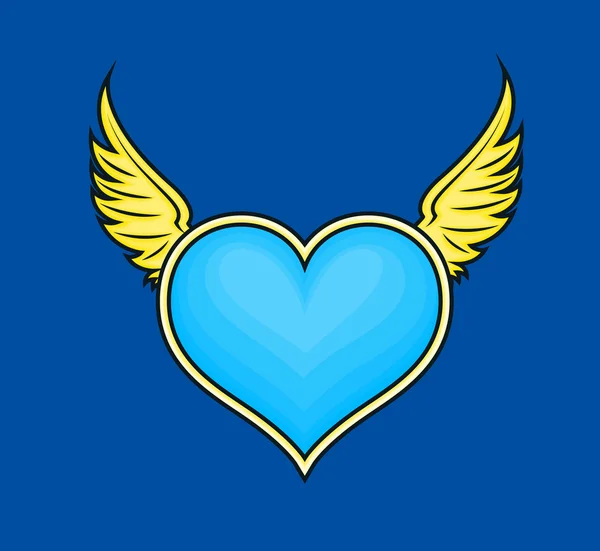Corazón de San Valentín volador — Vector de stock