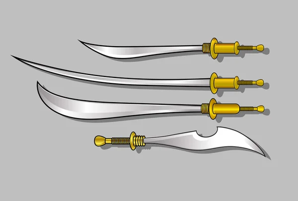 Espadas e armas de gladiador — Vetor de Stock