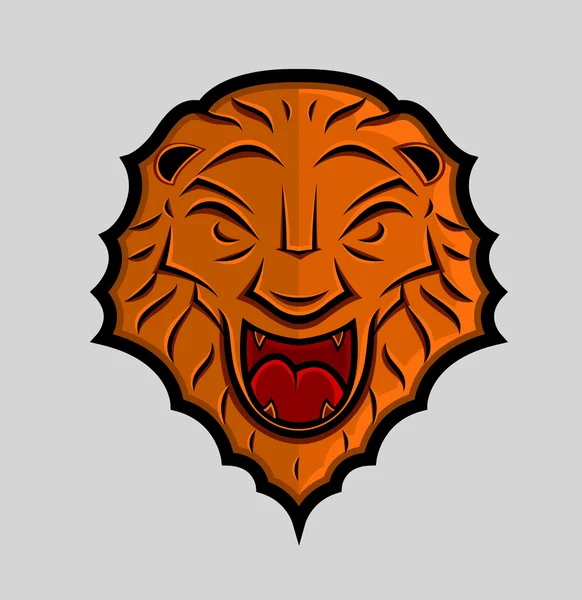 ライオン ヘッドの盾 — ストックベクタ