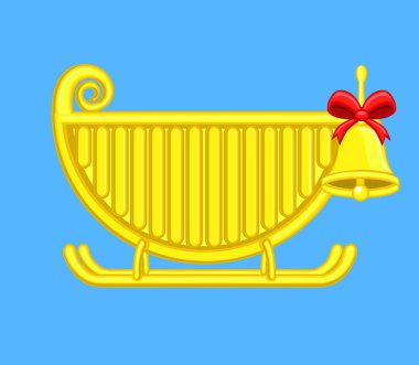 Vektör Noel ile Santa kızak çanı