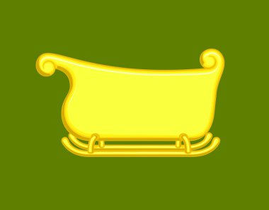 Altın Christmas atlı kızak vektör