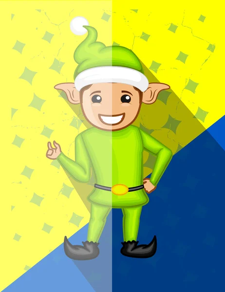 Happy Funny Elf Character — Vector de stoc