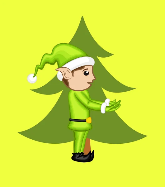 Kid Elf Character Side View — Stock Vector