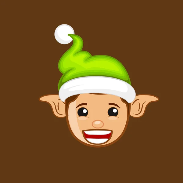 Laughing Elf Character Face — Vector de stoc