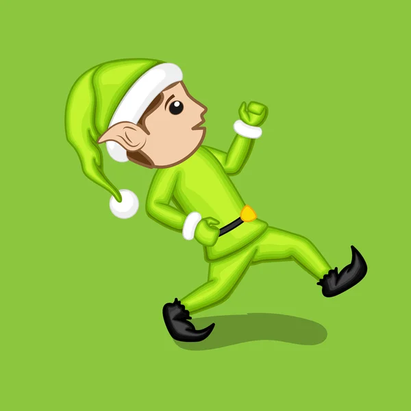 Kid Elf Running — Vector de stoc