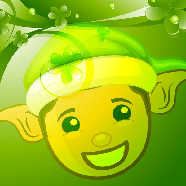 Happy Elf visage Patricks Day Contexte — Image vectorielle