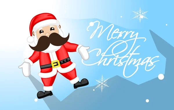 Funny Santa Claus Christmas Greeting Template — Stock Vector