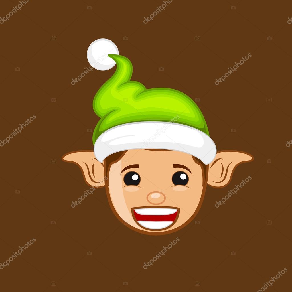 Laughing Elf Character Face — Stock Vector © baavli 127293056