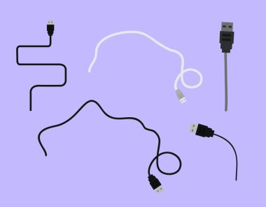 USB vektörel çizimler teller