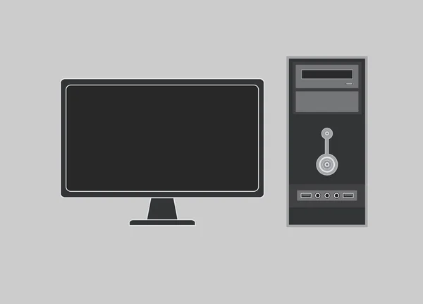 Monitor and Cabinet Vector — Stockový vektor