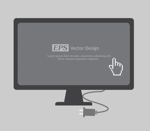 Hand Cursor on Display — Stock Vector