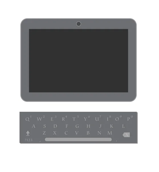 Tablet with Keyboard Vector — Stockový vektor