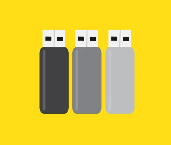 USB Flash Unidades Set Vector — Vector de stock