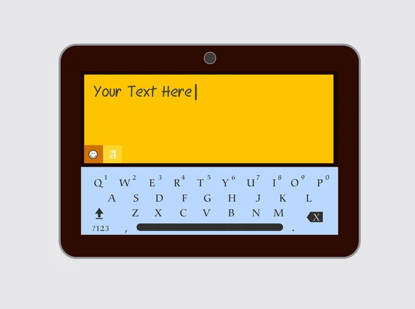 Toetsenbord in Tablet Vector — Stockvector