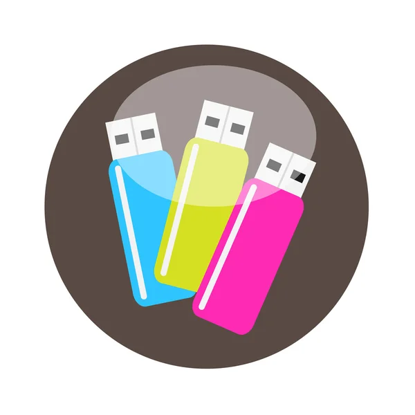 Colorful USB Flash Drives — Stock Vector