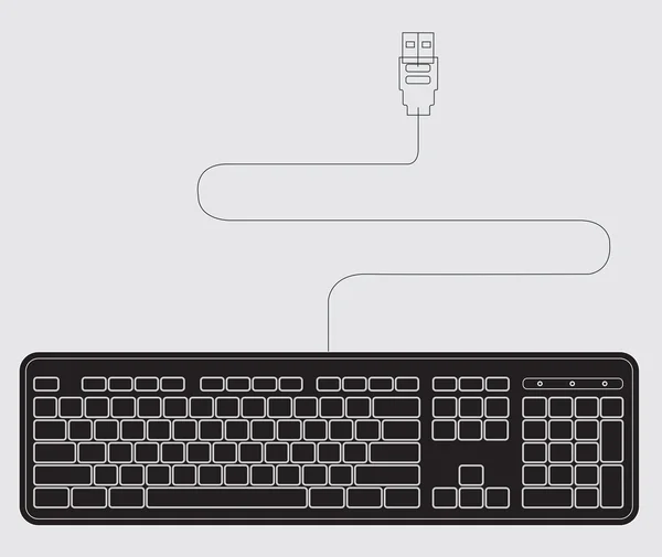 Outline Keyboard Vector — Stockový vektor