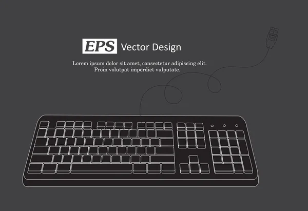 Plantilla vectorial de teclado retro — Vector de stock