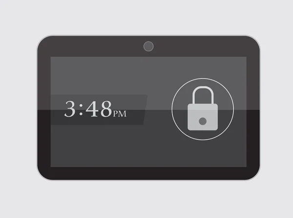 Lock Screen in Tablet — Stock vektor