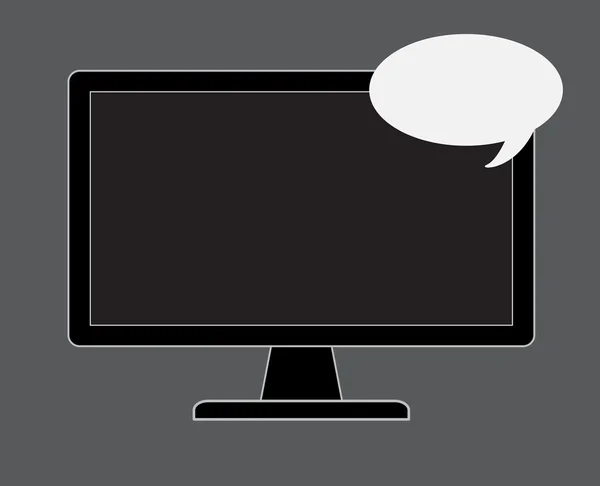 Monitor with Speech Bubble Vector — ストックベクタ