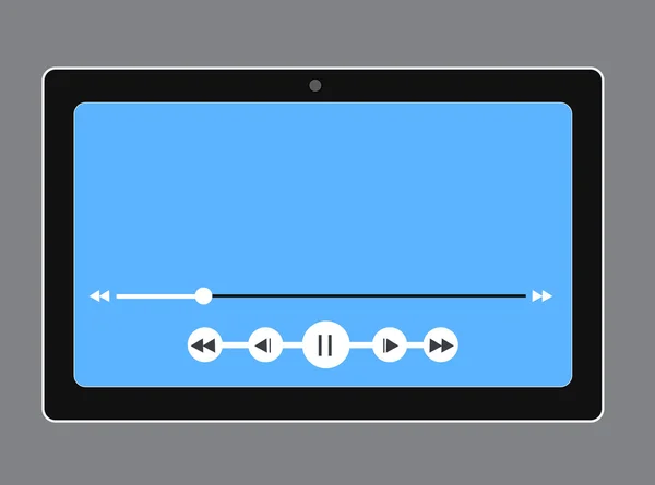 Reproductor de música en Tablet Vector — Vector de stock