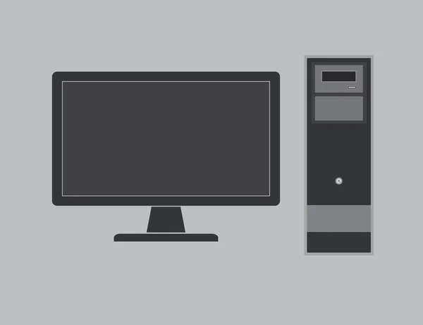 老式电脑的显示器及内阁 — 图库矢量图片