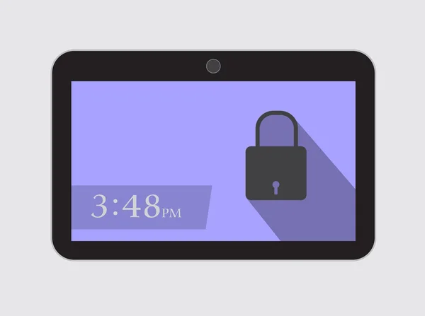 Cerradura de tableta para seguridad — Vector de stock