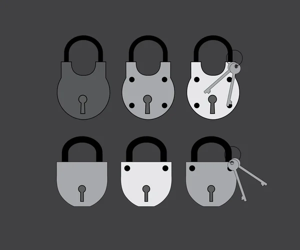 各种锁和钥匙矢量 — 图库矢量图片