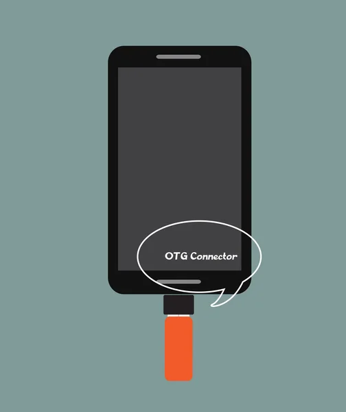 OTG meghajtó kapcsolatát Smartphone — Stock Vector