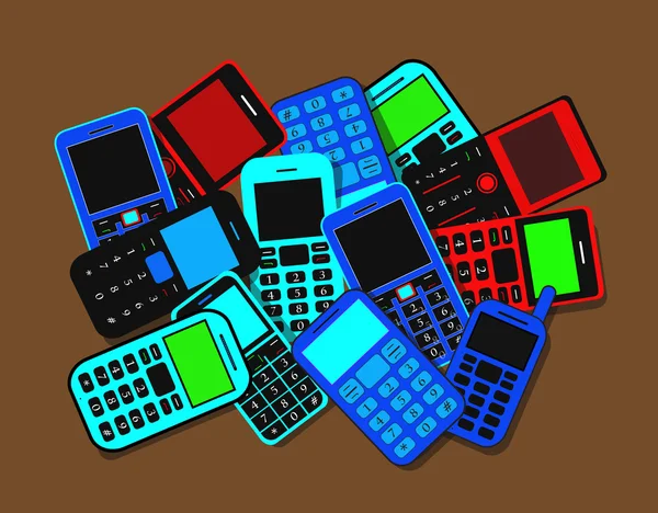 Красочные телефоны — стоковый вектор