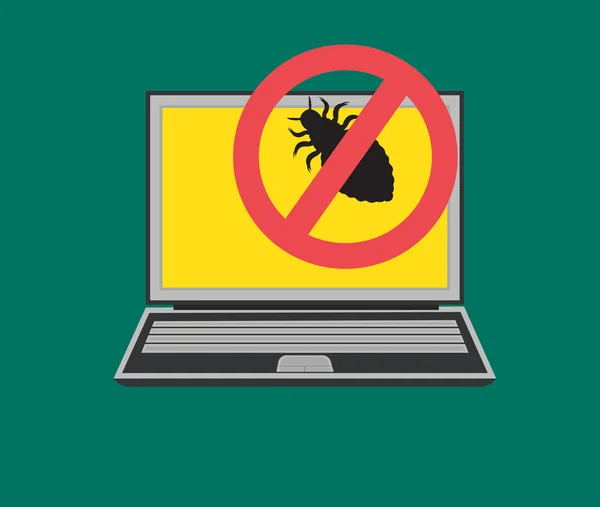 Remover vírus do laptop —  Vetores de Stock