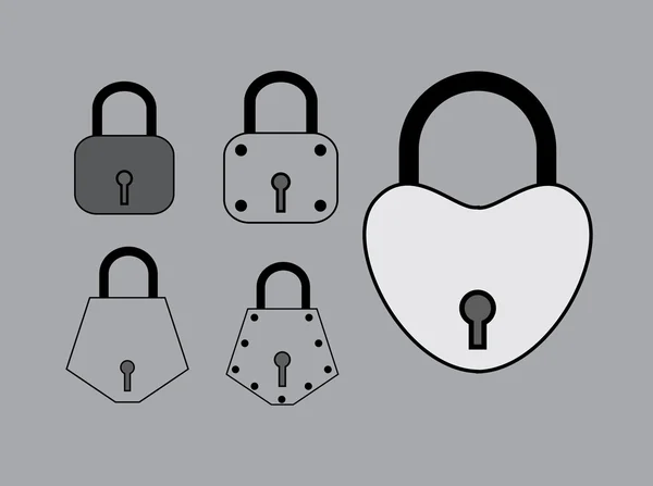 Variedade de Locks Formas Vector — Vetor de Stock