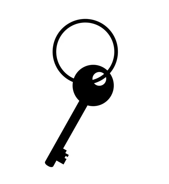 Schlüssel schwarze Form — Stockvektor