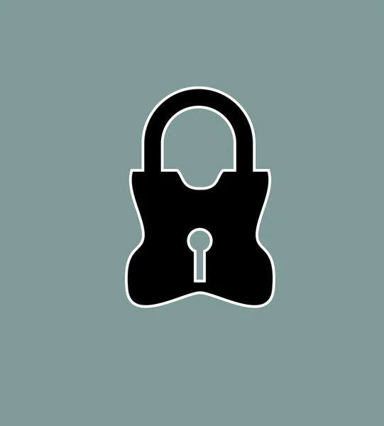 Zwarte Retro Lock Design Vector — Stockvector