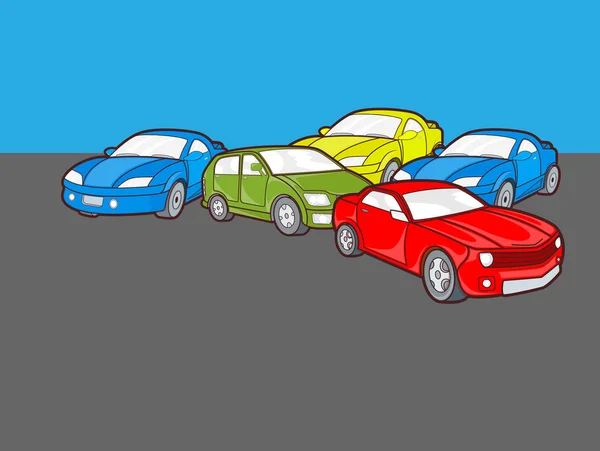 Colorful Cars Vector — Stockový vektor