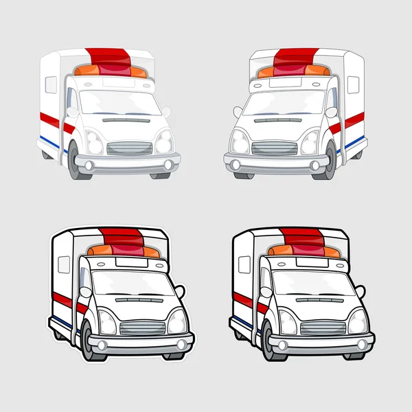 Ambulance Vehicles Vector Set — Stock Vector