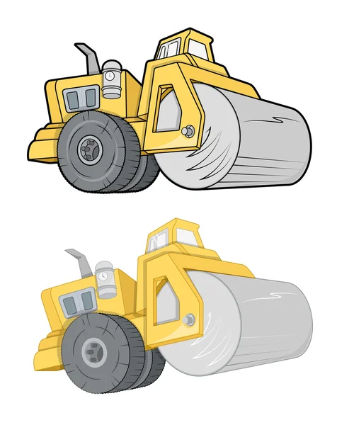 Road Roller Vehicle Vector Illustration — ストックベクタ