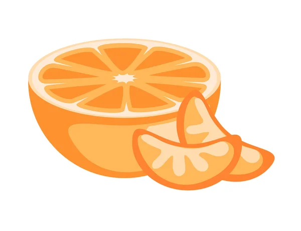 Medio naranja y vectores de rebanadas — Vector de stock