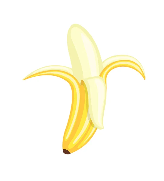 Banana with Peel Vector — ストックベクタ