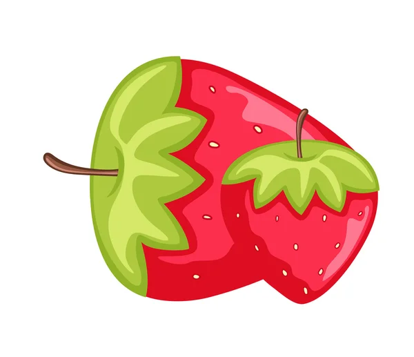 Organic Strawberries Vector — Stock vektor