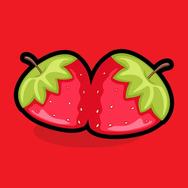 Fresas frescas Vector — Vector de stock