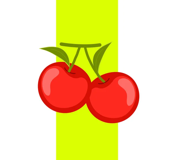 Organic Cherries Vector — Stock Vector