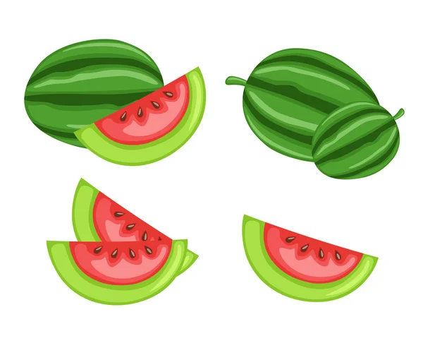 Juicy Watermelon Slices Vector — Stock vektor