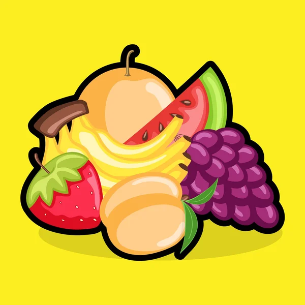 Vector de frutas dulces frescas — Vector de stock