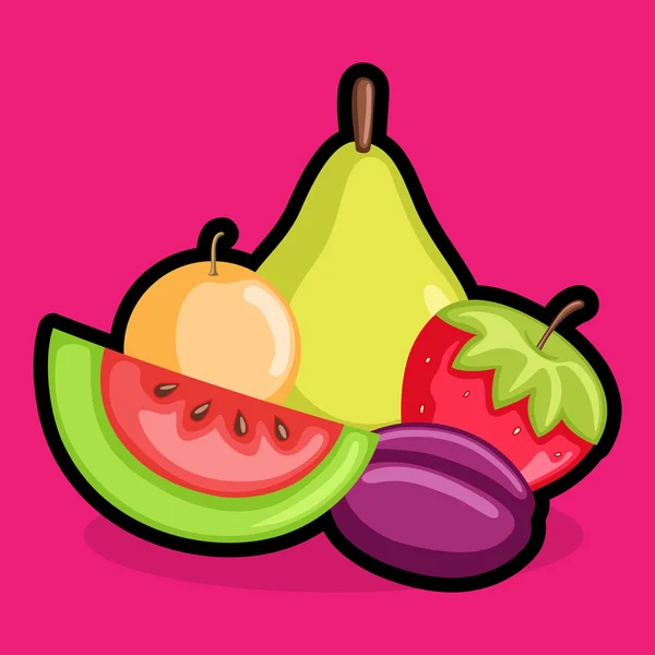 Frutas sanas estacionales — Vector de stock